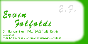 ervin folfoldi business card